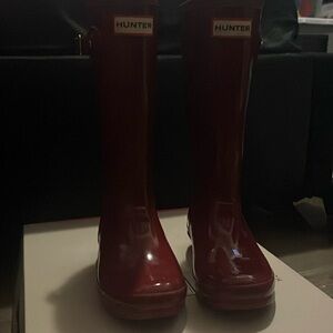 Fall red Little girl hunter boots